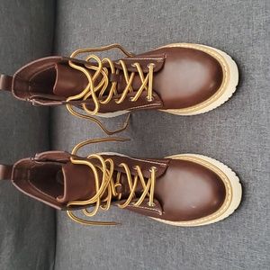 Madden Girl Brown Ankle Boots with Tan Laces